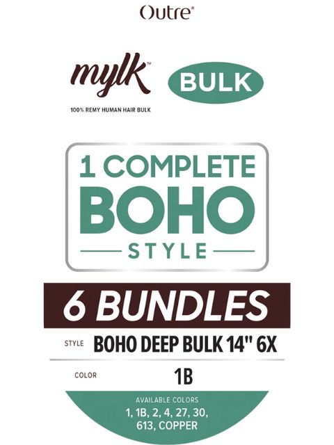 Outre MYLK 100% Remi Human Hair MYLK BOHO DEEP BULK 14" (6 BUNDLES)