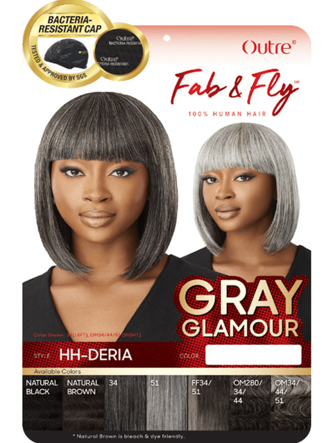 Outre Fab & Fly Gray Glamour 100% Human Hair Wig - HH-DERIA