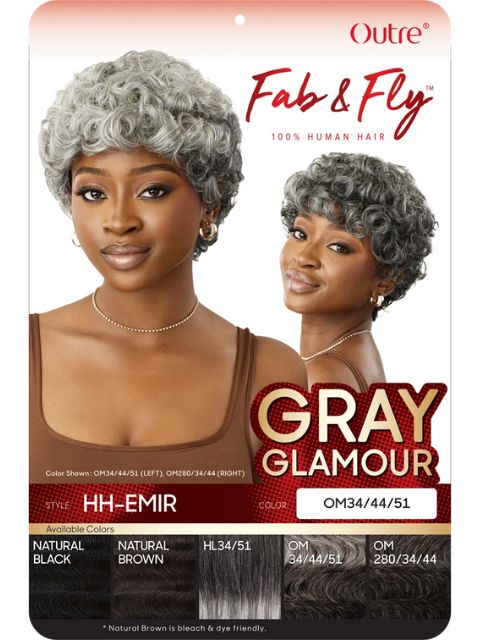 Outre Fab & Fly Gray Glamour 100% Human Hair Wig - HH-EMIR