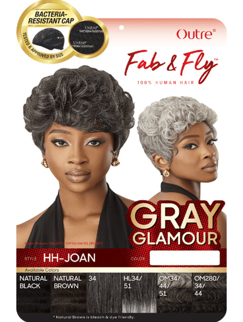 Outre Fab & Fly Gray Glamour 100% Human Hair Wig - HH-JOAN