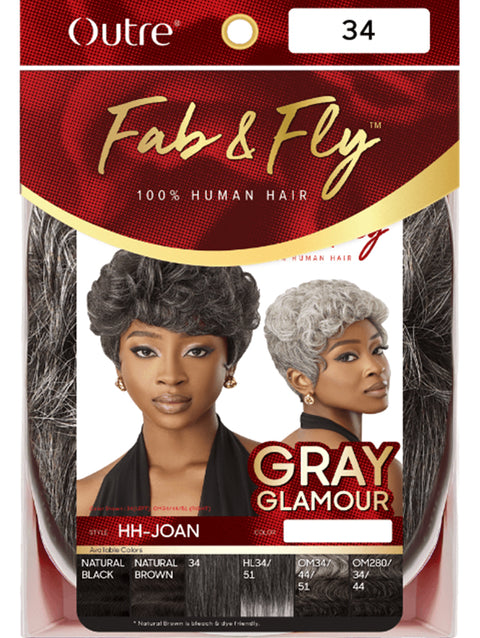 Outre Fab & Fly Gray Glamour 100% Human Hair Wig - HH-JOAN