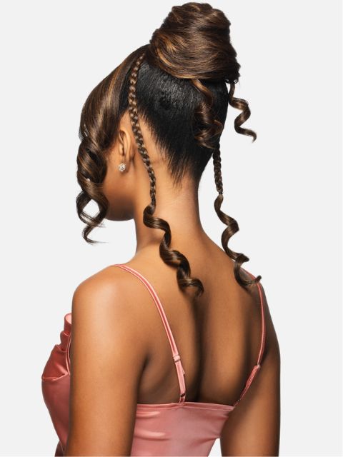 Vivica A Fox Bang & Bun Hair Pieces Lace Bang Pony- LBPB-JASMINE