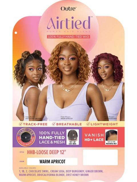 Outre Airtied 100% Fully Hand-tied Wig HHB- LOOSE DEEP 12"