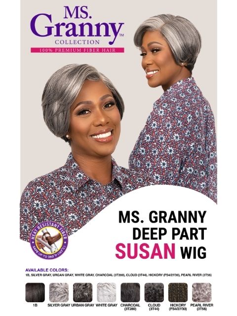 Femi Collection MS. Granny Collection 100% Premium Synthetic Deep Part Wig -SUSAN