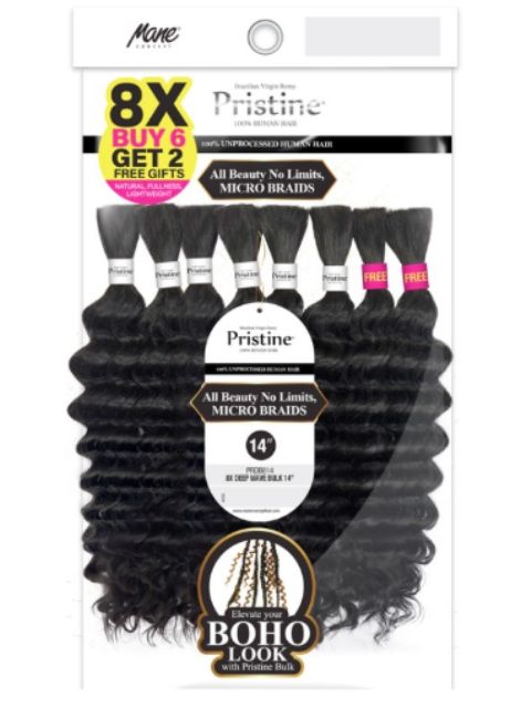 Mane Concept Pristine 100% Unprocessed Human Hair DEEP WAVE 8 BUNDLE- (PRDB14-18)