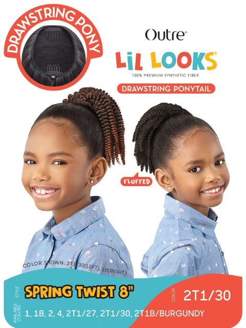 Outre Lil Looks Premium Synthetic Drawstring Ponytail - SPRING TWIST 8"