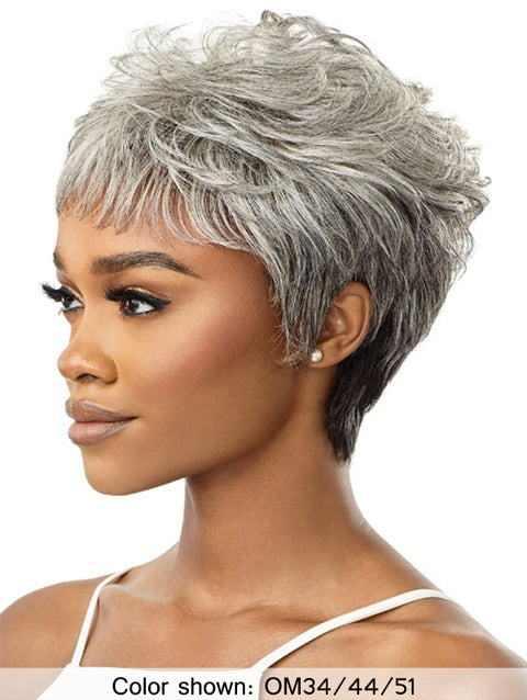 Outre  Fab & Fly Gray Glamour Human Hair Wig - THEODORA