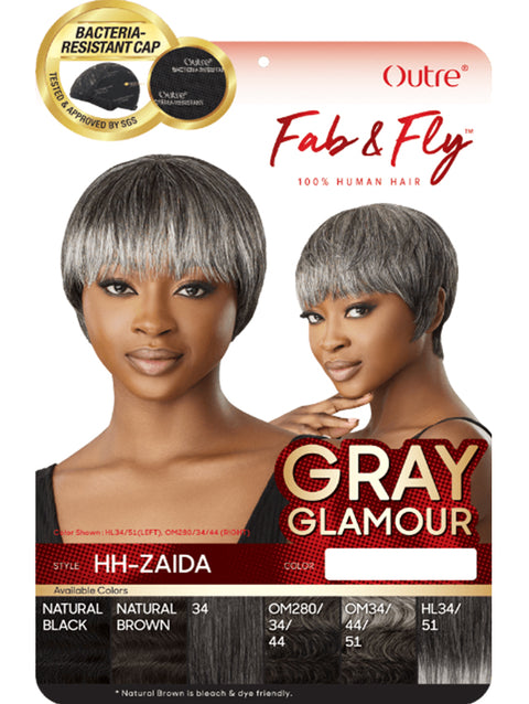 Outre Fab & Fly Gray Glamour 100% Human Hair Wig - ZAIDA